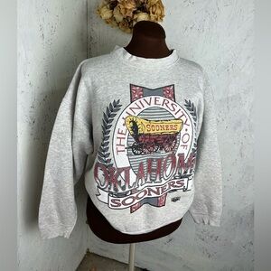 Vintage 90d Red Oak Oklahoma University Sooner Sweatshirt Large